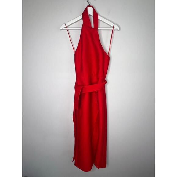 C/Meo Collective Two Sides Halter Red Midi Dress Women's Size S - Picture 10 of 16